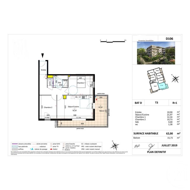 Afficher la photo en grand Appartement T3 à vendre - 3 pièces - 62.31 m2 - SIX FOURS LES PLAGES - 83 - PROVENCE-ALPES-COTE-D-AZUR - Century 21 Agence Du Bord De Mer