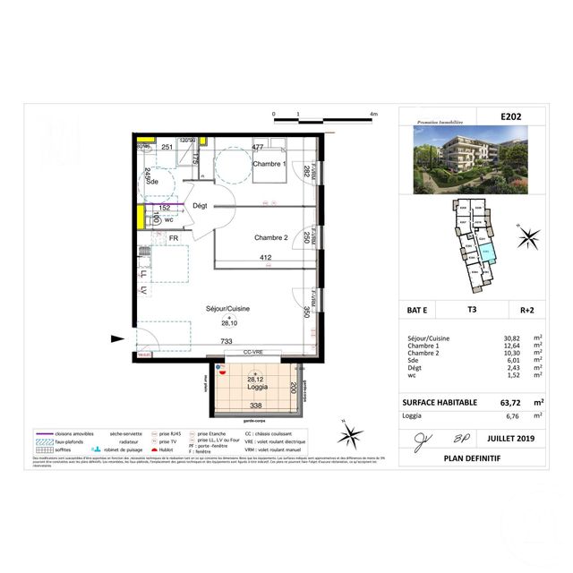 Afficher la photo en grand Appartement T3 à vendre - 3 pièces - 62.31 m2 - SIX FOURS LES PLAGES - 83 - PROVENCE-ALPES-COTE-D-AZUR - Century 21 Agence Du Bord De Mer